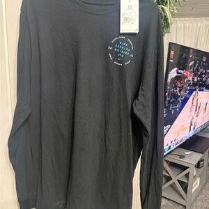 Black Long Sleeve Shirt with Blue Graphic